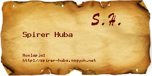Spirer Huba névjegykártya